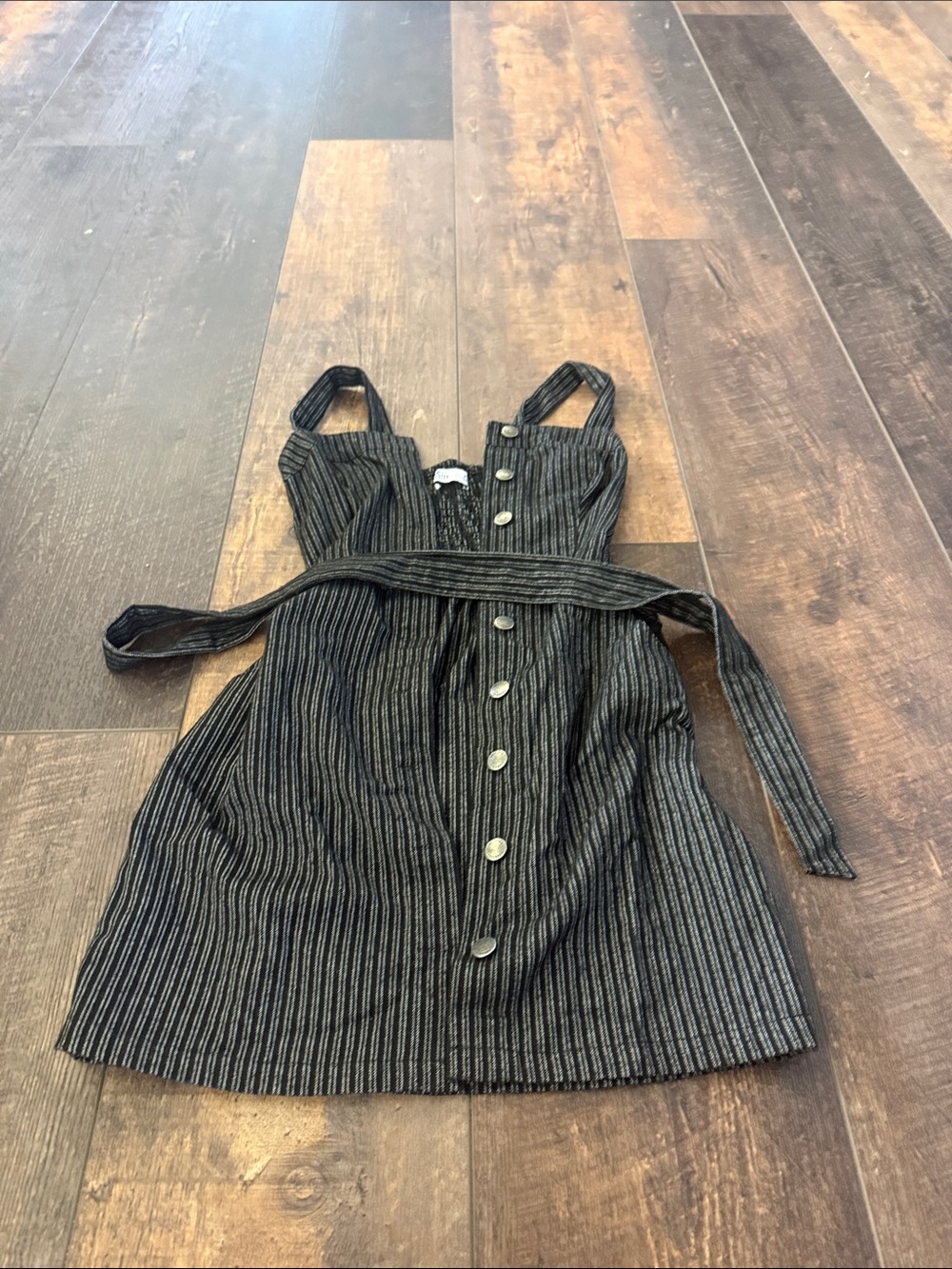Hollister Black and Gray Pinstripe Mini Dress